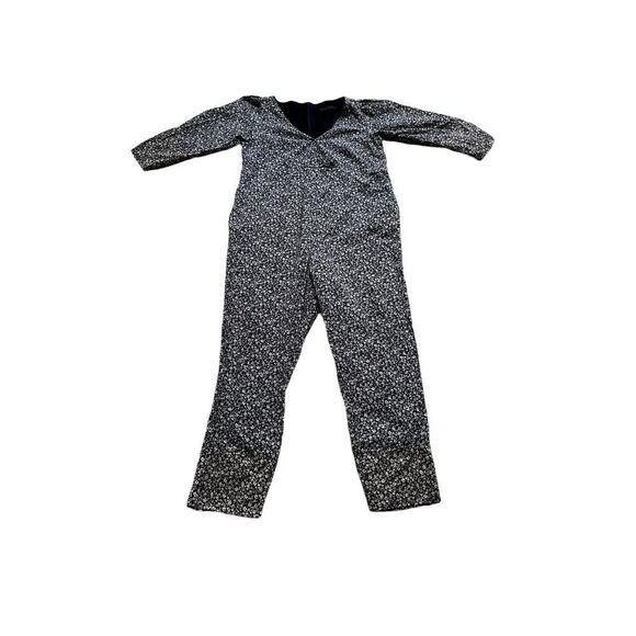 HATCH Women's Maternity Cotton Ditsy Floral Long Sleeve Jumpsuit Black Size 2 - Picture 1 of 16